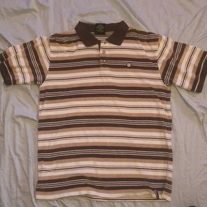 South Pole Brown Striped Polo